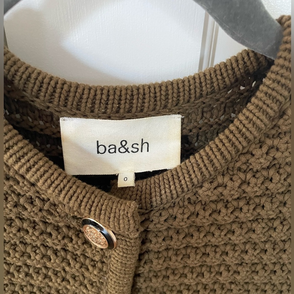 ba&sh kaki Green Knit Cardigan with Buttons - Picture 8 of 8